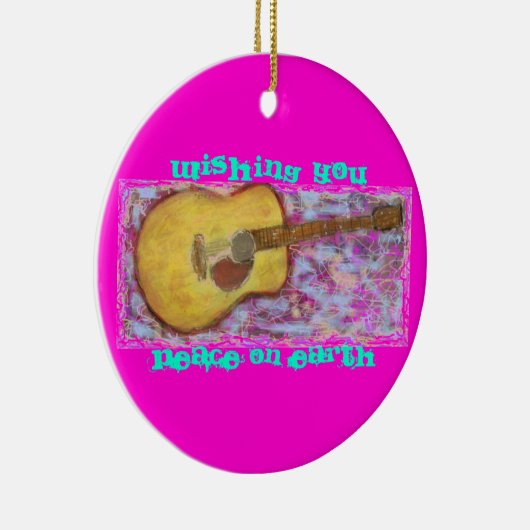 イエローパティーナアコースティックギターピースオンアース セラミックオーナメント (右)