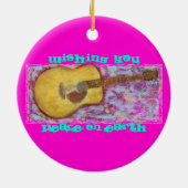 イエローパティーナアコースティックギターピースオンアース セラミックオーナメント (裏面)