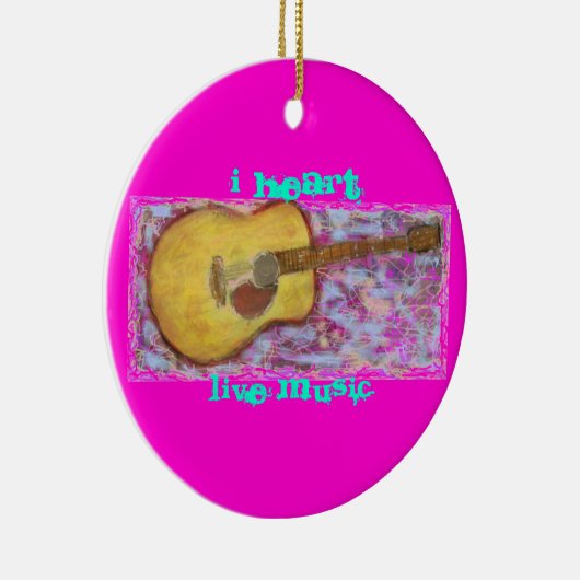 イエローパティーナアコースティックギターライブミュージック セラミックオーナメント (右)