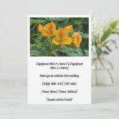 イエローパトリッジピー結婚フラワー 招待状 (スタンド正面)