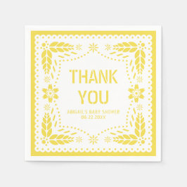 イエローパペルピカドありがとう赤ちゃんシャワー スタンダードカクテルナプキン