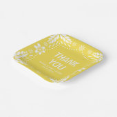 イエローパペルピカドありがとう赤ちゃんシャワー ペーパープレート (傾斜あり)