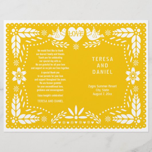 イエローパペル結婚ピカドのフィエスタ折り畳みプログラム (正面)