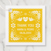 イエローパペル・ピカドは鳥結婚のフィエスタを愛する フェイバータグ (正面)