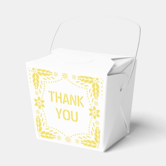 イエローパペル・ピカド・アートありがとう赤ちゃんシャワー フェイバーボックス (正面サイド)