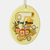 イエローパンシーボーティシャンオーナメント セラミックオーナメント (右)