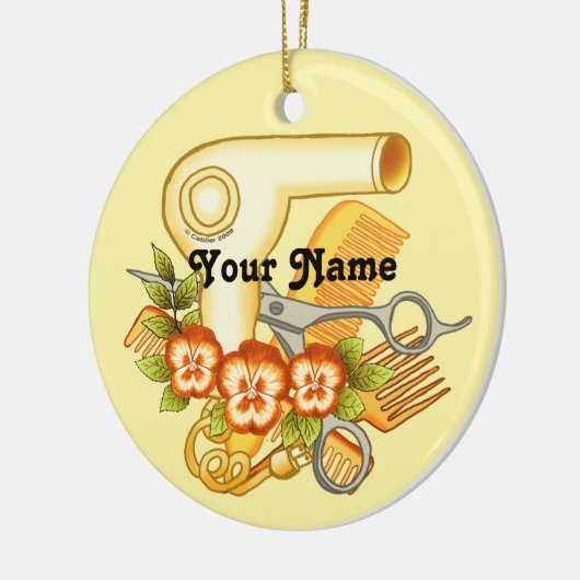 イエローパンシーボーティシャンオーナメント セラミックオーナメント (左)