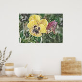 イエローパンジーのポスター ポスター (キッチン)