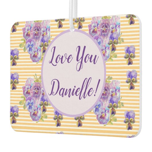 イエローパンジーフローラフラワーカーエアーフレッシュナー カーエアーフレッシュナー (左)