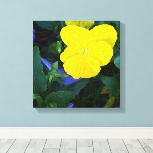 イエローパンジー春の花フローラキャンバスアート キャンバスプリント (インサイチュ (ウッドフロア))
