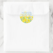 イエローパンジー水彩花差出人住所 ラウンドシール (バッグ)