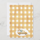 イエローパンプキントラックハートベビーシャワー 招待状 (裏面)