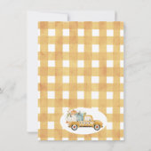 イエローパンプキントラックベビーシャワーサンキューカード 招待状 (裏面)