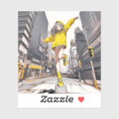 イエローパーカーJK シール GenerativeAI (シート)