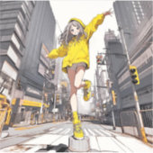 イエローパーカーJK シール GenerativeAI (正面)