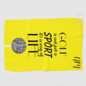 イエローパーソナライズされたカスタムゴルフタオル ゴルフタオル (横)