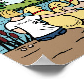 イエローパーソナライズされたラブラドールファミリーブロンドショートB ポスター (角)