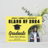 イエローパーソナライズされた卒業2024年度卒業パーティー 案内状 (スタンド正面)