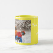 イエローパーソナライズ写真テンプレートギフトコーヒーマグ マグカップ (中央)