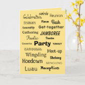 イエローパーティの招待状レッド（鳥）ショウジョウコウカンチョウカード カード (黄色い花)