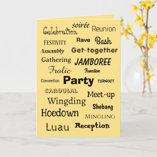 イエローパーティの招待状レッド(鳥)ショウジョウコウカンチョウカード カード (黄色い花)