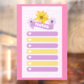 イエローパープルガーリーフローラフラワーブロッサムハート ウィンドウサイン (シート2)