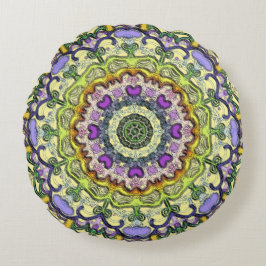 イエローパープルクラシックのピロリ伝統的ー ラウンドクッション
