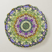 イエローパープルクラシックのピロリ伝統的ー ラウンドクッション (裏面)