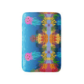 イエローパープルグリーンコーラルリードとピンククラゲ バスマット (正面縦)