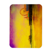 イエローパープルサンタモニカ埠頭 マグネット (縦)