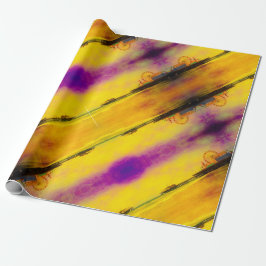 イエローパープルサンタモニカ埠頭 ラッピングペーパー