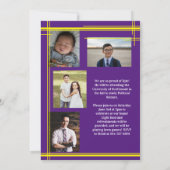 イエローパープルスクールカラー卒業写真プライド 招待状 (裏面)