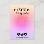 イエローパープルソーシャルメディアのイヤリングディスプレイカード 名刺 (正面)