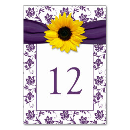 イエローパープルダマスコヒマワリ結婚ボン テーブルナンバー