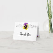 イエローパープルパンジーサンキューカード カード (正面)