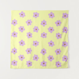 イエローパープルフラワーボホスタイル タペストリー