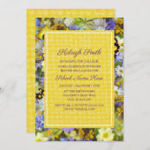 イエローパープルフローラカレッジトランクパーティー 招待状 (正面/裏面)