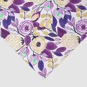 イエローパープルフローラブーケ水彩模様 薄葉紙 (詳細)