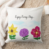 イエローパープル明るい赤紫色フラワーガーデン クッション (ブランケット)