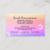 イエローパープル漫画メイドハウスクリーニングサービス 名刺 (裏面)