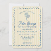 イエローパームスプリングスパステルビーチバチェロレッテパーティー 招待状 (正面)