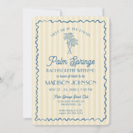 イエローパームスプリングスパステルビーチバチェロレッテパーティー 招待状
