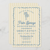 イエローパームスプリングスパステルビーチ独身最後のパーティー 招待状 (正面/裏面)