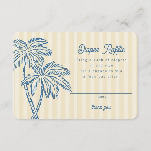 イエローパーム春パステルおむつラッフルインサート エンクロージャーカード (正面)