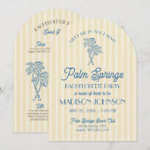イエローパーム春パステルビーチバチェロレッテ 招待状 (正面/裏面)