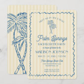 イエローパーム春パステルビーチバチェロレッテ 招待状 (正面/裏面)