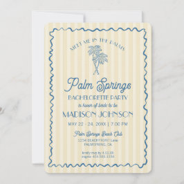 イエローパーム春パステルビーチバチェロレッテ 招待状