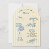 イエローパーム春パステルビーチバチェロレッテ 招待状 (裏面)