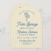 イエローパーム春パステルビーチバースデーパーティー 招待状 (正面/裏面)