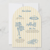 イエローパーム春パステルビーチバースデーパーティー 招待状 (裏面)